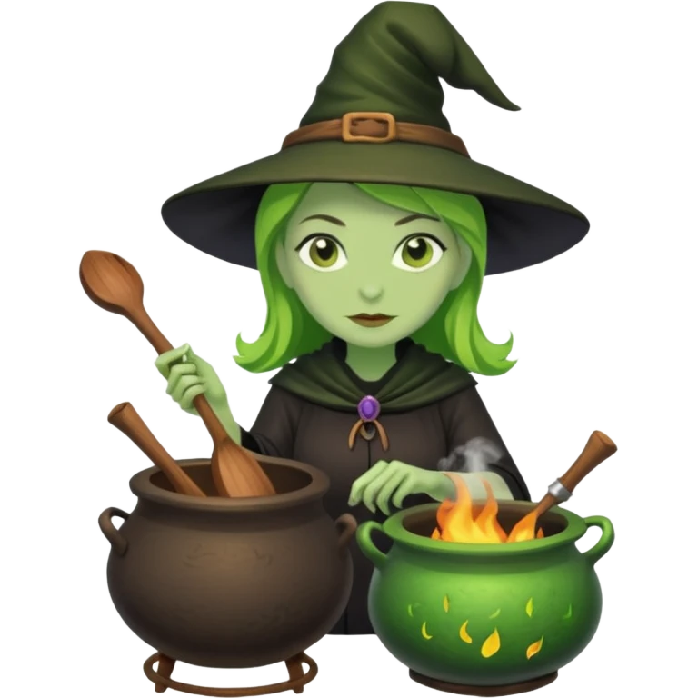 green witch cooking potion emoji