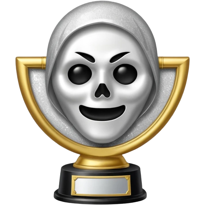 glitter trofeu com a cara do ghostface branco emoji