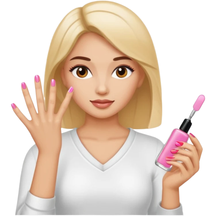 Woman doing acrylic nails emoji