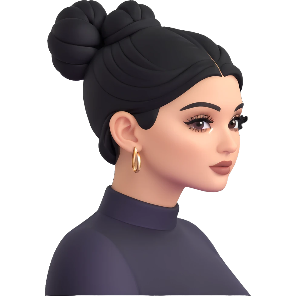 Kylie Jenner with a low bun emoji