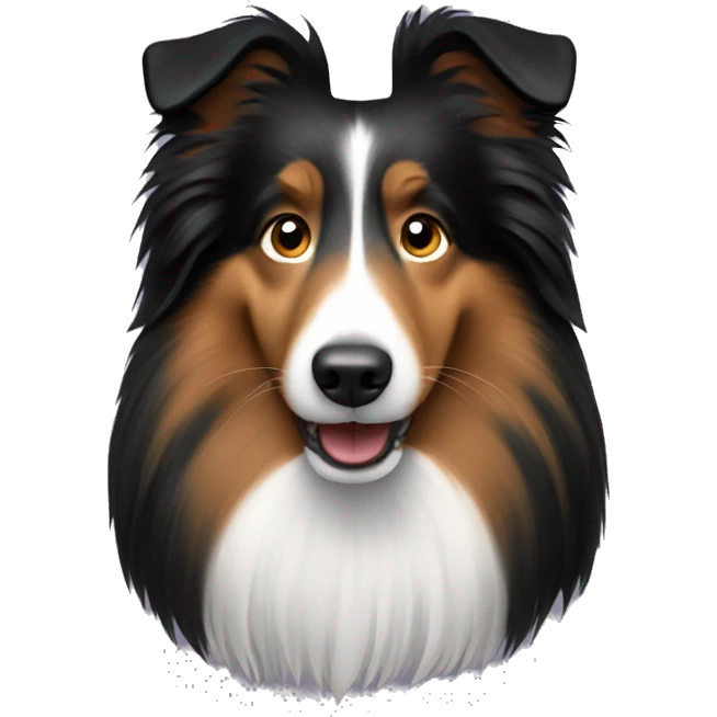 Black Sheltie dog emoji
