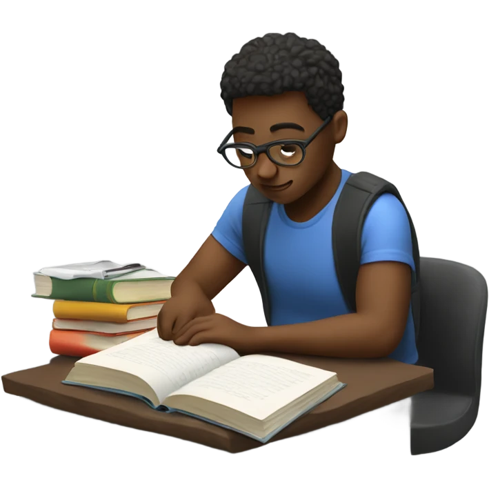 Person studying with books and laptop emoji