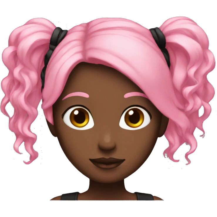 Girl hair pink and black emoji