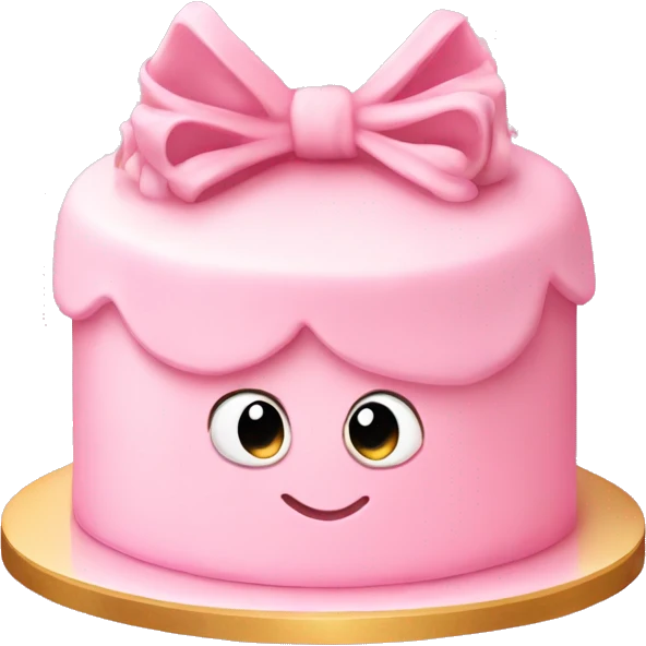 light pink cake with mini bows  emoji