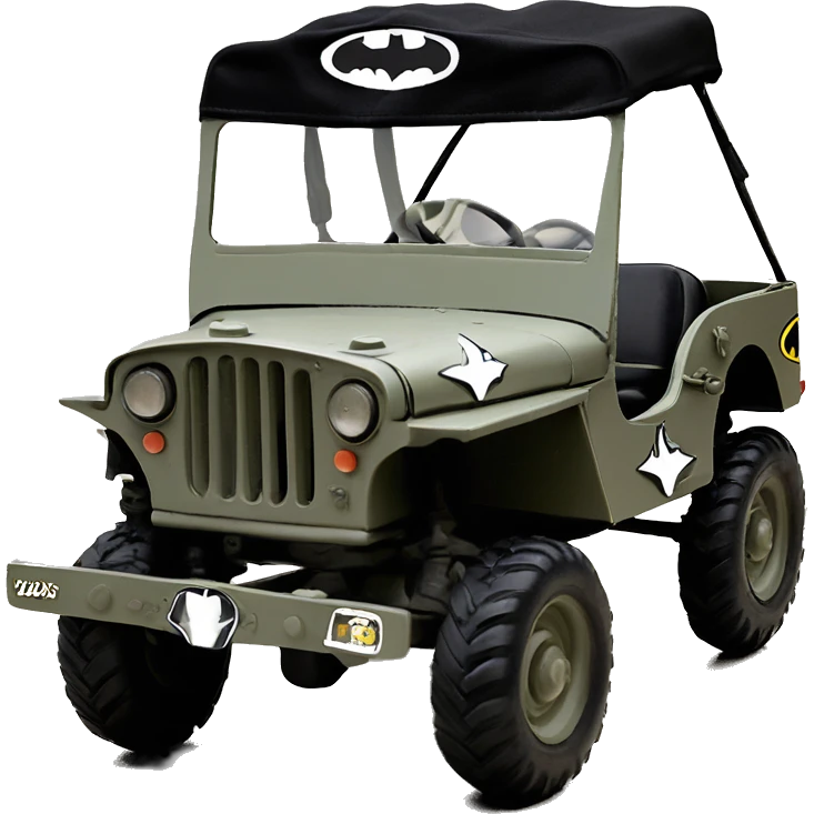 Batgirl’s 1942 Willy’s  army jeep rc car emoji