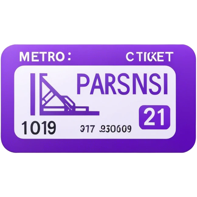 Parisien metro purple ticket  emoji