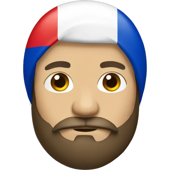 bearded guy with russian flag emoji