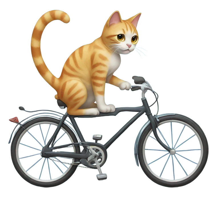 Cat on a bicycle  emoji