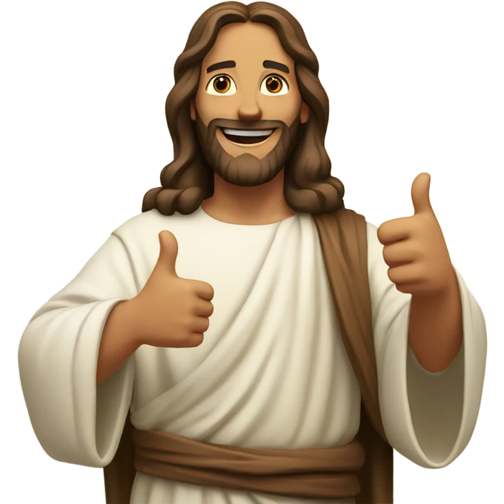 Jesus giving 2 thumbs up emoji