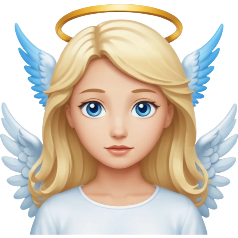 Blonde with blue eyes as an angel  emoji
