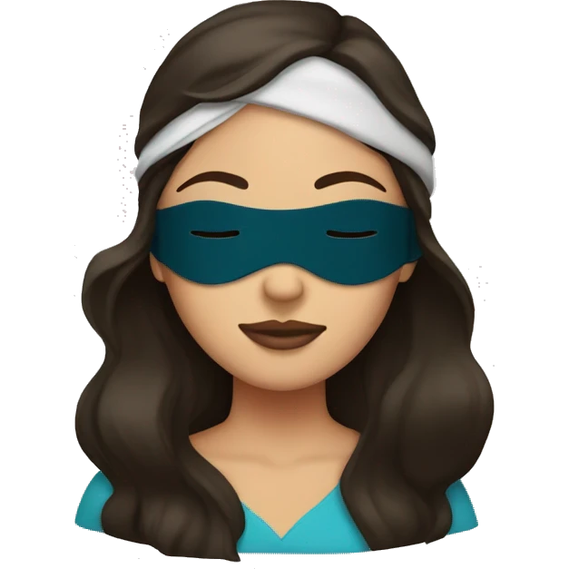 Brunette woman with sleep mask emoji