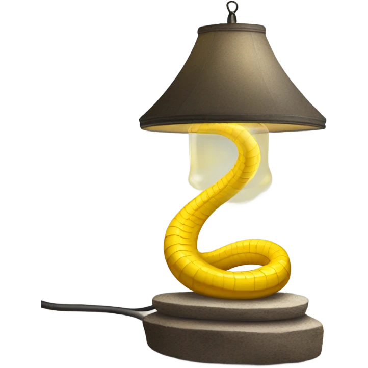 cobra yellow light in lamp glass support stone emoji