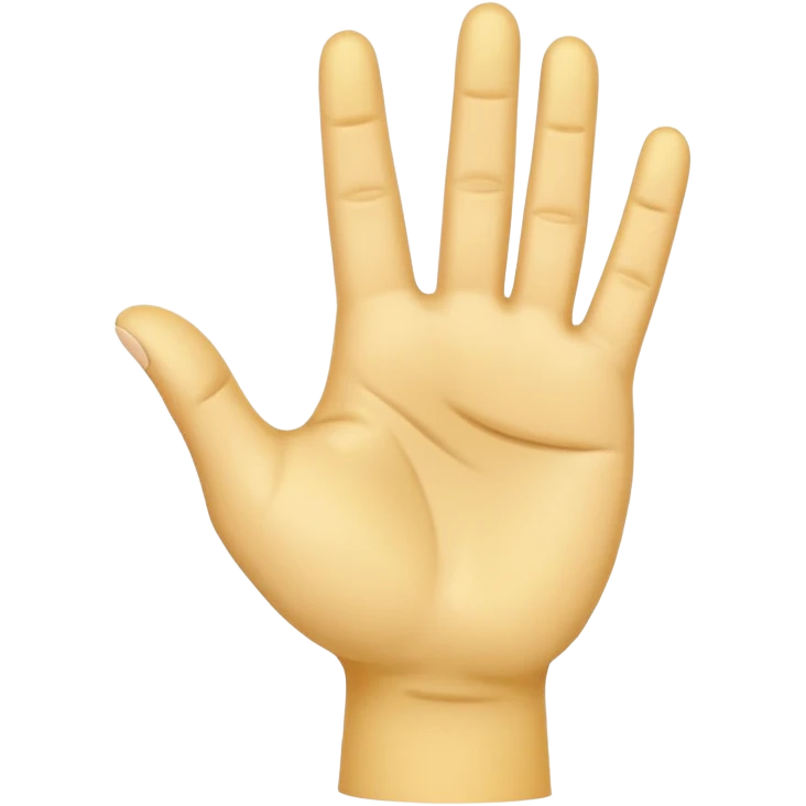 hand needs not be deformed.  NORMAL yellow hand holding up 4 fingers with thumb crossed on palm emoji