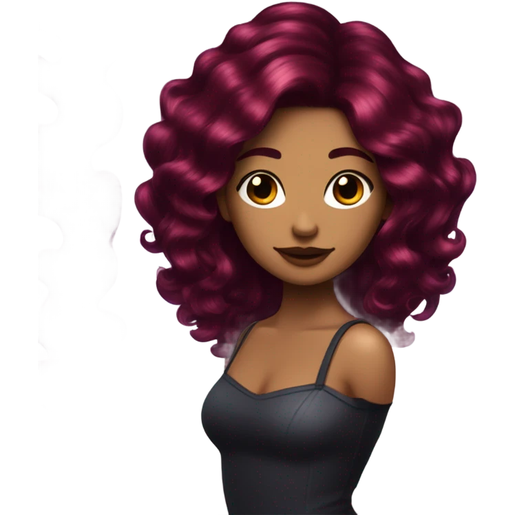 Cherry burgundy hair  emoji