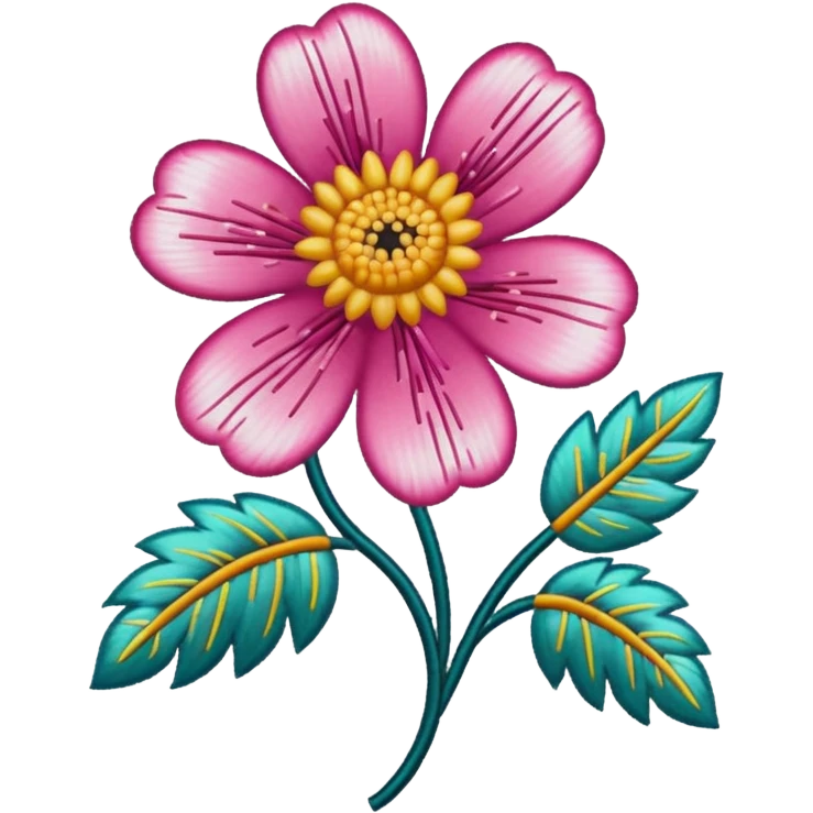 flower patterned embroidery emoji