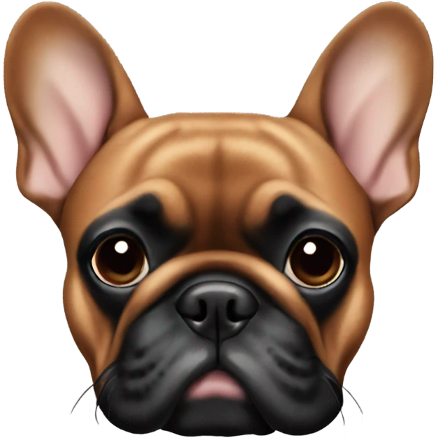 Red brown French bulldog with a black muzzle emoji