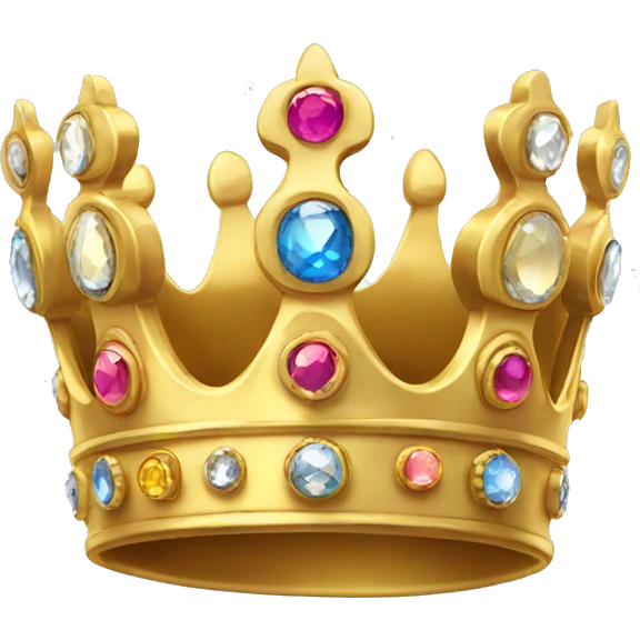 Beautiful gold crown with gems emoji