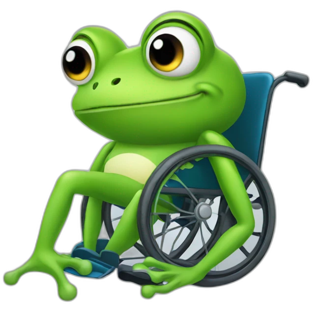 Frog in wheelchair emoji