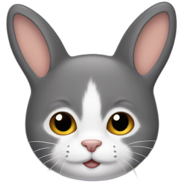 Un chat avec des oreilles de lapin emoji