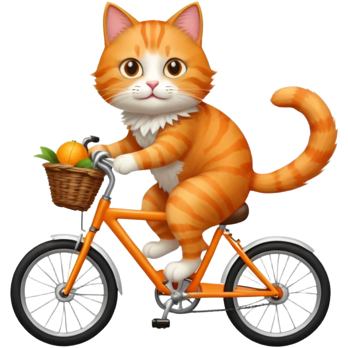 orange cat ride a bike emoji