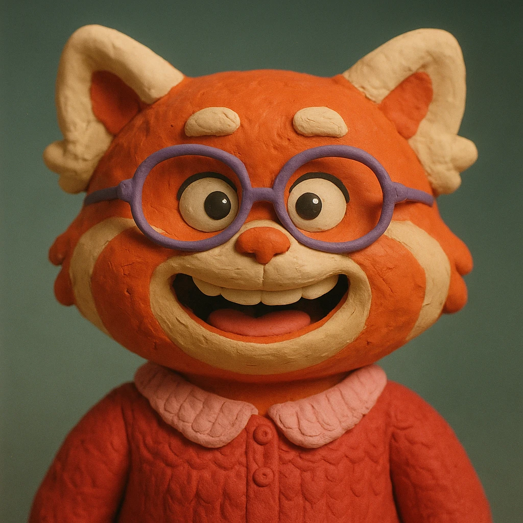 Mei Mei from Turning Red in claymation style illustration emoji