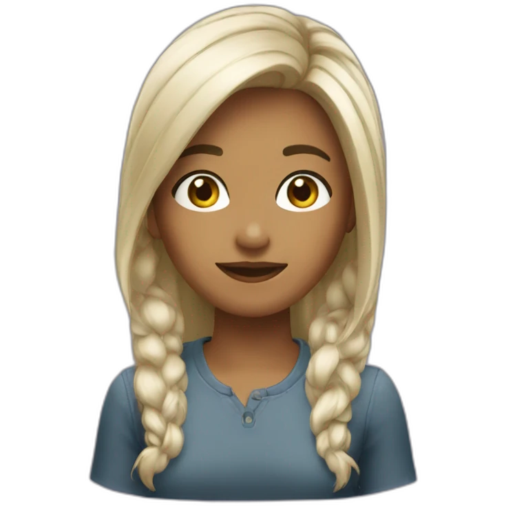Fille cheveux délavé emoji