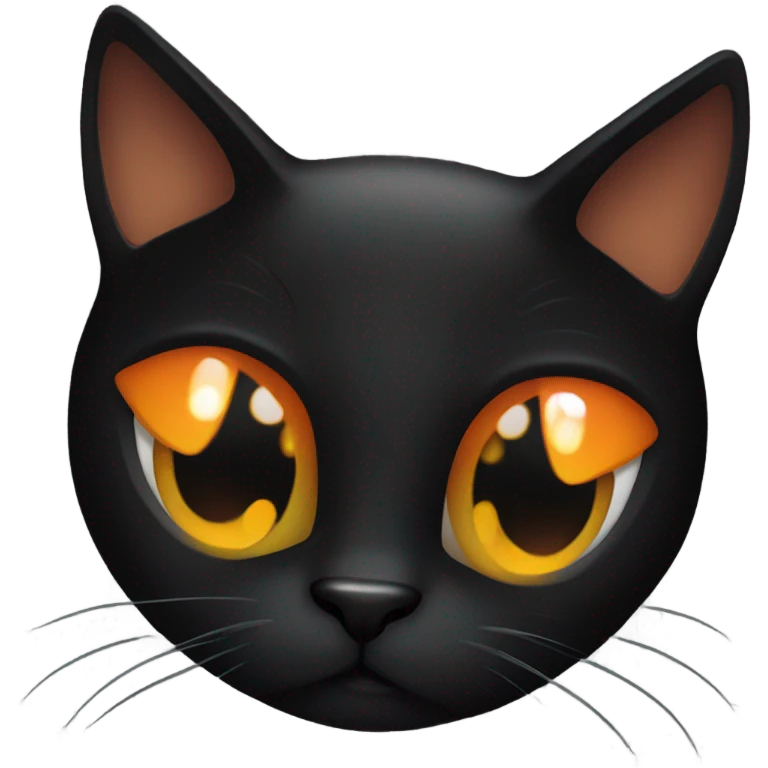Black cat with orange eyes emoji