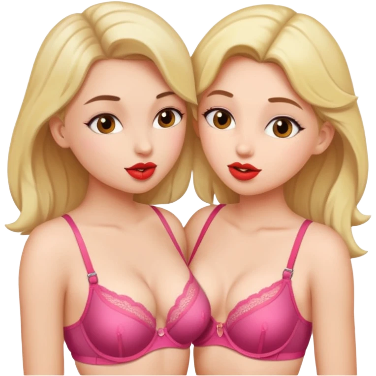 2 girls in bras making out emoji