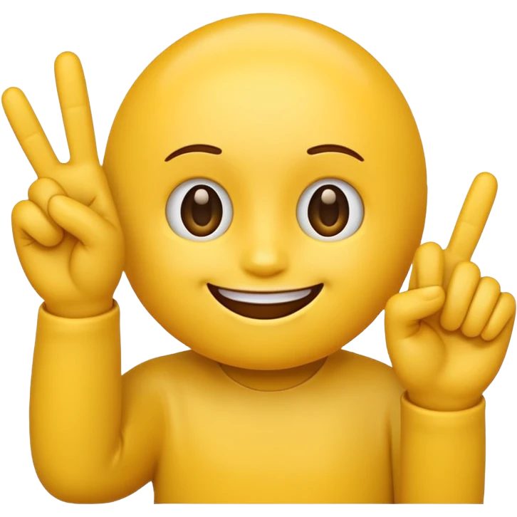 Yellow emoji holding up 4 fingers emoji