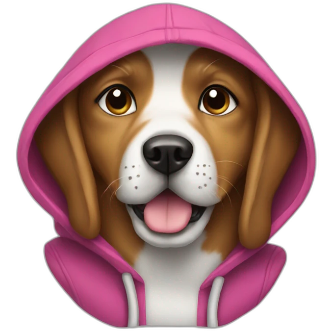 Dog wearing an hoodie emoji