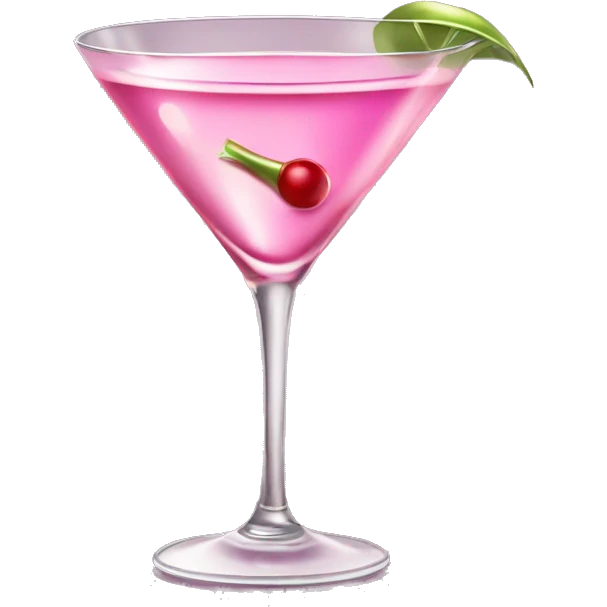 Elegant pink martini in glass  emoji