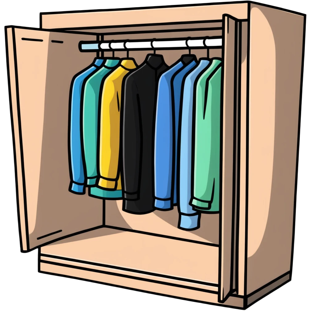 wardrobe closet with clothes emoji
