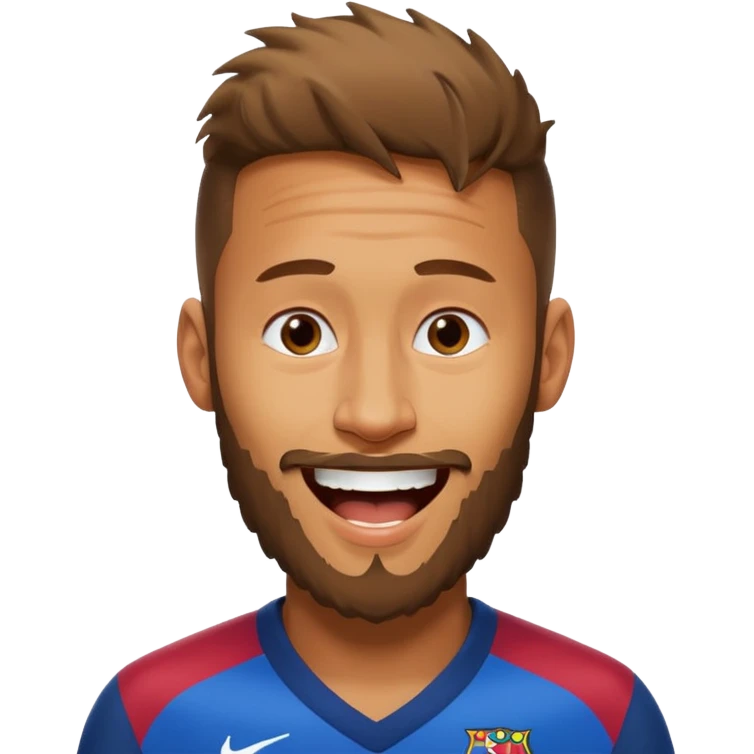 Neymar avec beaucoup beaucoup de barbe qui rigole  emoji