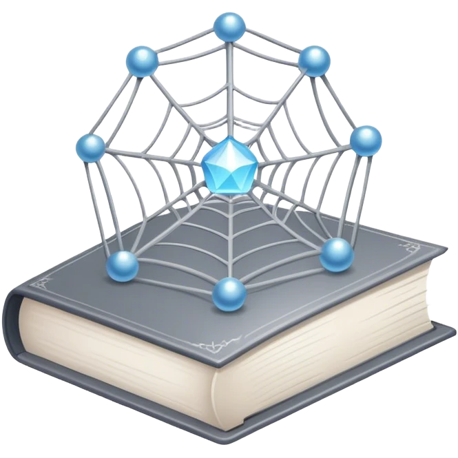 magical grey book of networking with a magic web emoji