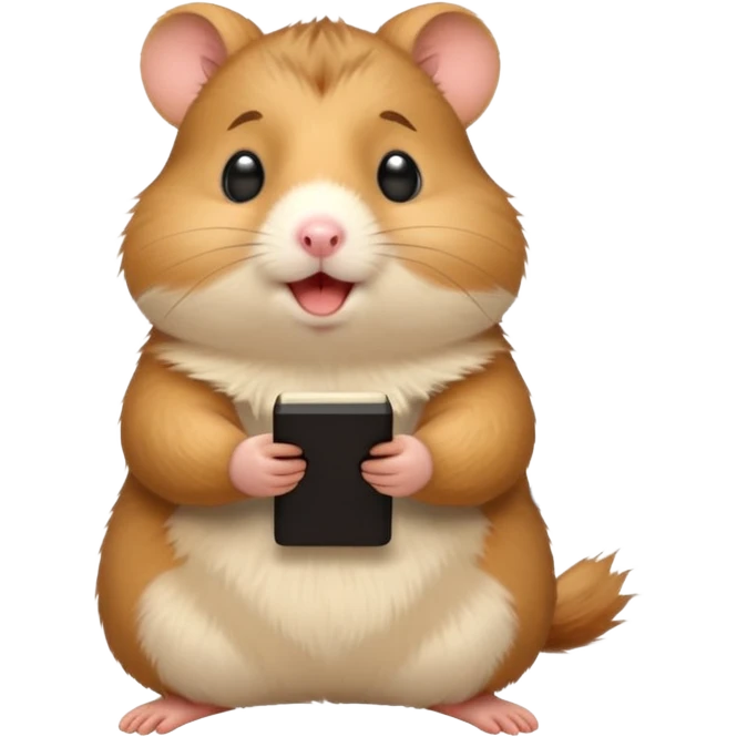singing hamster with musical notes emoji