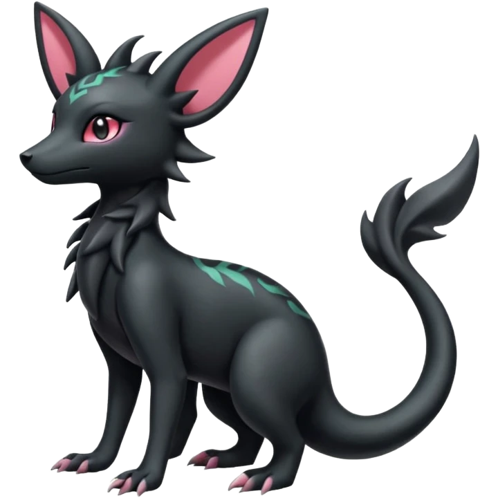 Shiny Dark Edgy Gothic Gloomy Futuristic Salandit-Umbreon-Shaymin-Delcatty-Hybrid (Full body) emoji