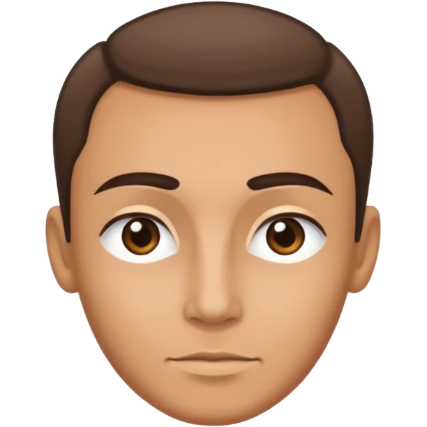 emoji of a human forehead, simple and clean cartoon style, only showing the upper part of the face from eyebrows to hairline emoji