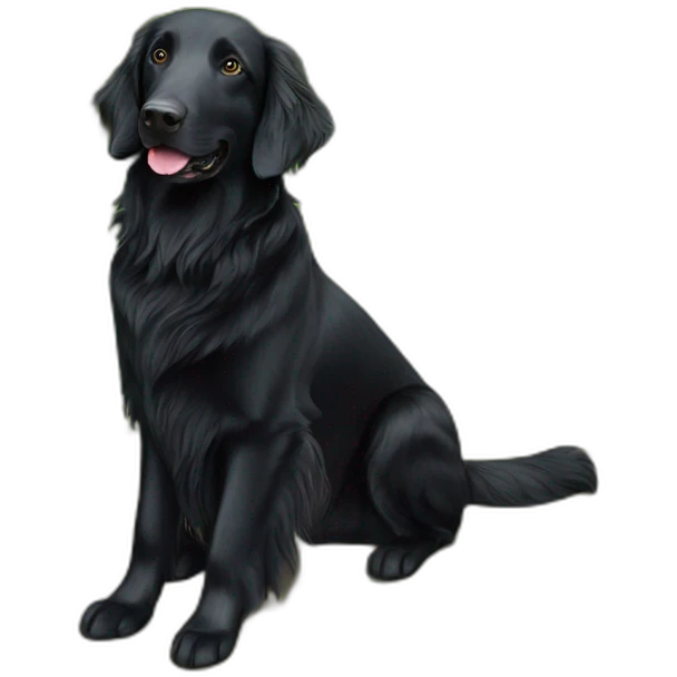 Black flat coated retriever emoji