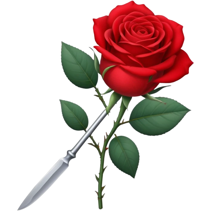 Rose and knife emoji