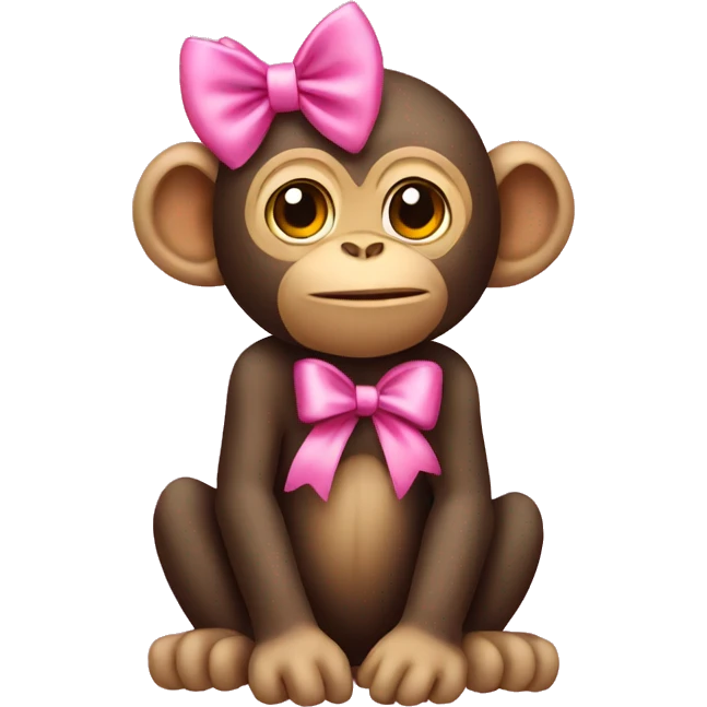 monkey with a pink bow emoji
