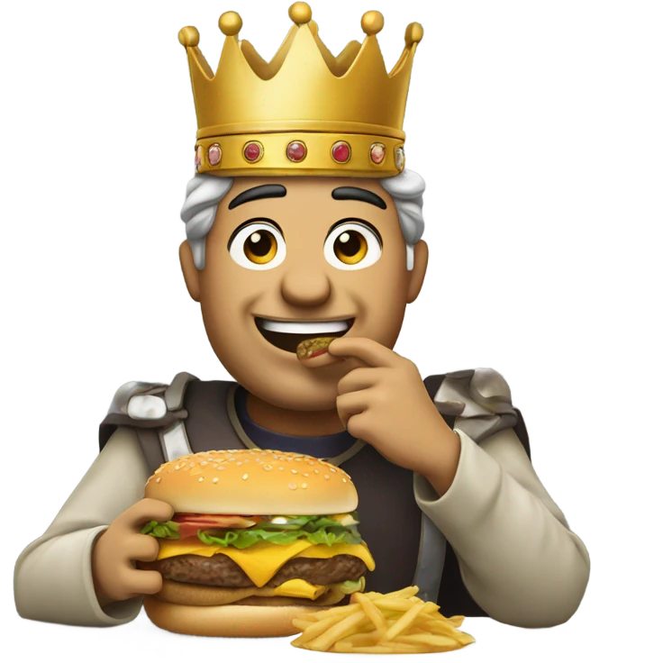 King eating cheeseburger emoji