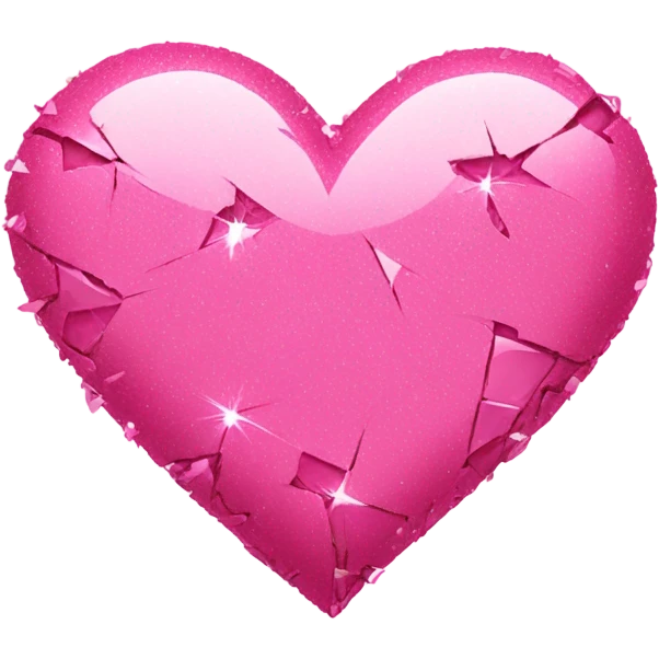 Sparkly broken pink heart emoji