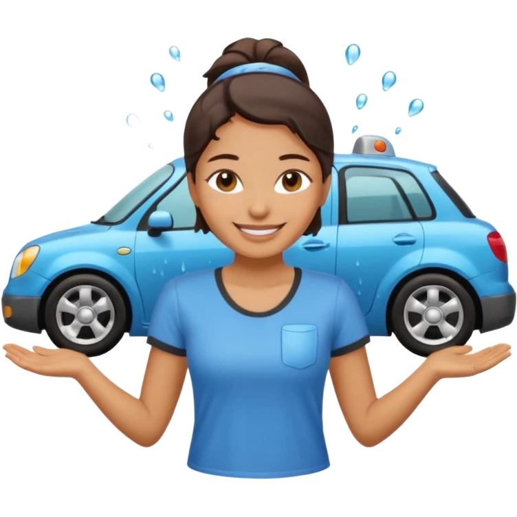 car washer woman with car  emoji