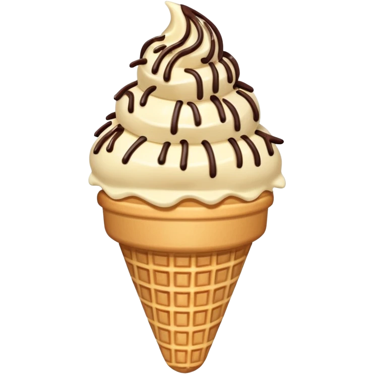 Vanilla ice cream cone with chocolate sprinkles emoji