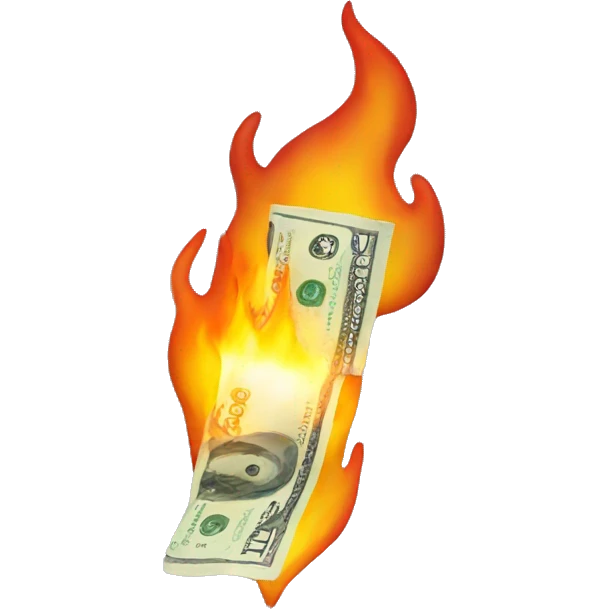 Money on fire emoji