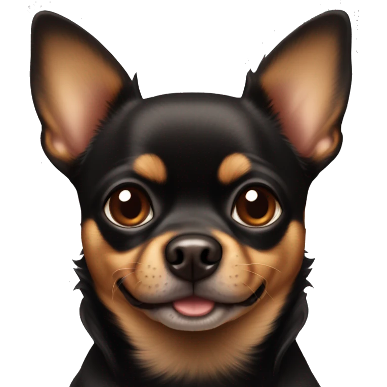 Black and brown chihuahuas that’s fat that looks like a mini Rottweiler emoji