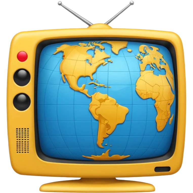 Tv with an globe in emoji style emoji