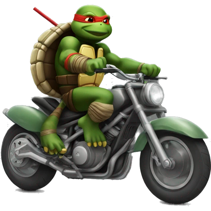 Ninja turtle on motorcycle  emoji