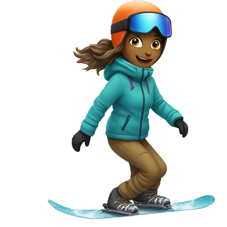 Girl snowboarding  emoji