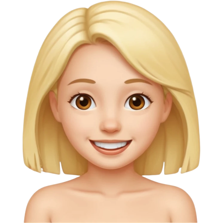 Cute girl naked boobs cum face emoji